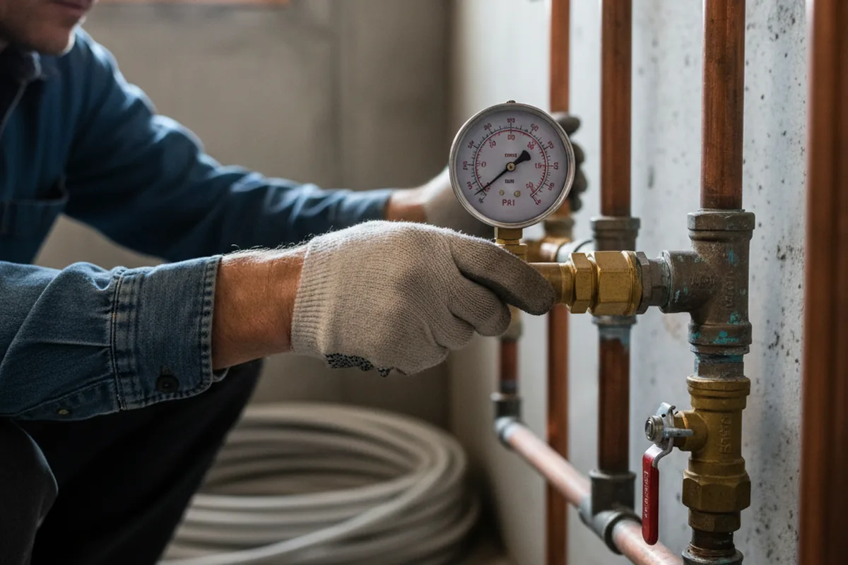 Pressure testing a repaired line during Water Line Repair in Redwood City